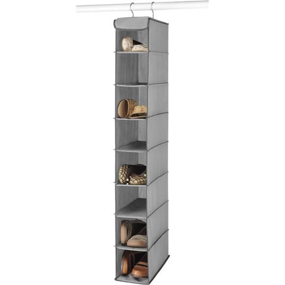 Whitmor Hanging Shoe Shelves - 8 Section - Closet Organizer - Grey - Picture 2 of 7